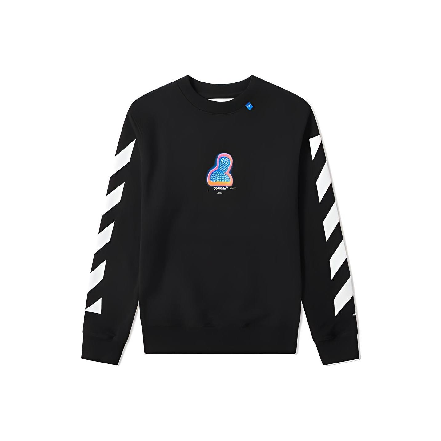 

Белоснежный пуловер с термочувствительным узором и принтом, свитшот с длинными рукавами, мужские топы, черный OMBA025E19E300061088 XS