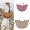 Genuine Polene Women's Large Cowhide Tote with Pleated Design – Shoulder and Underarm Fashion Bag.