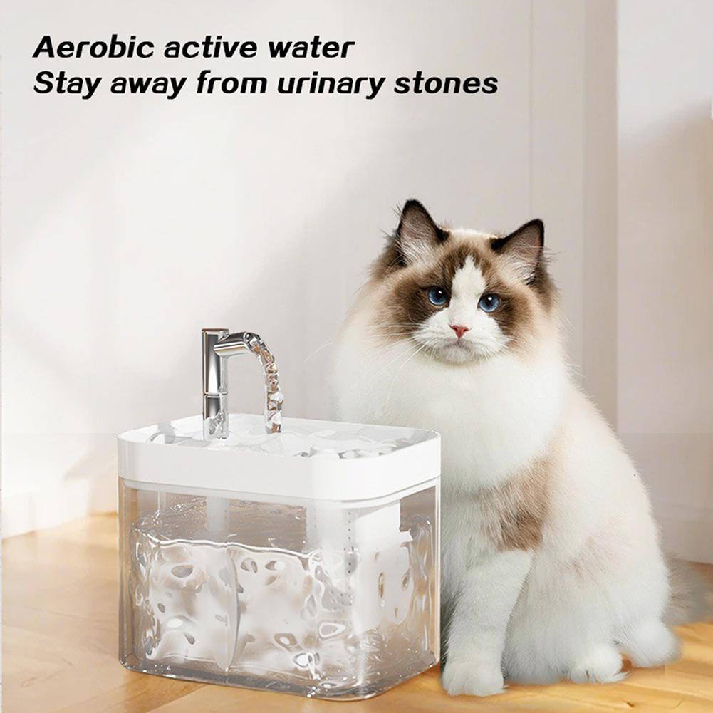 1.5L Pet Water Fountain With Filter Silents USB Cat Fountain For Cat Dogs