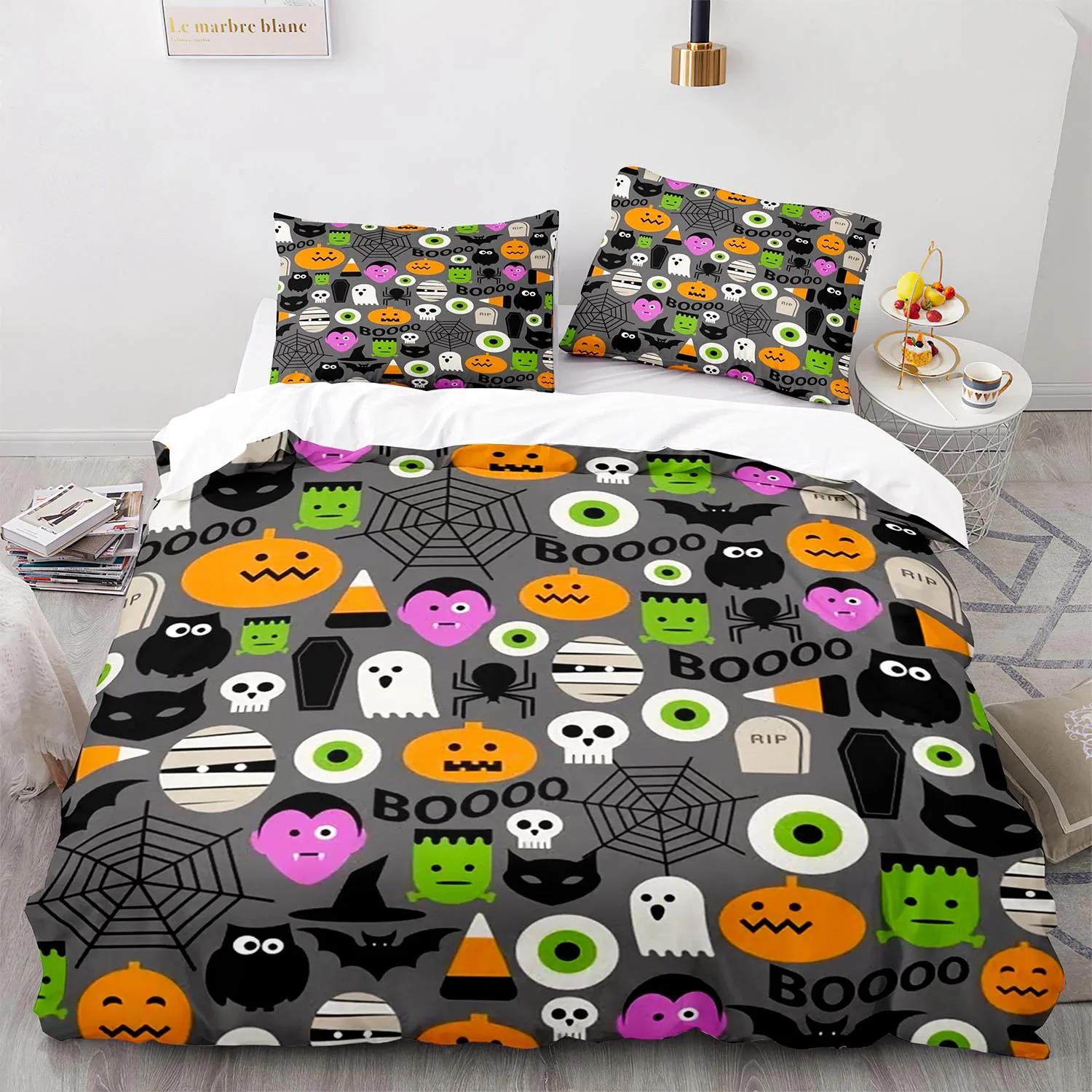 

Comforter Halloween Boo Cartoon Eyes For Kids Teens Adults Gift Little Monster Ghost Polyester Bedroom Decoration Comforter (quilt)-EU Single(135*200cm)3pcs
