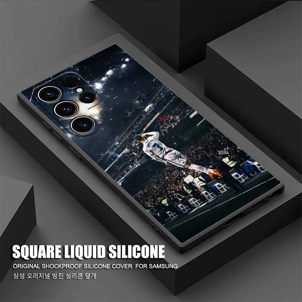 C-R-7 Dark Football S26Ultra Silicone Case For Samsung Galaxy S26 S25 S24 S23 S20 S21 FE S22 Ultra Plus 5G Case Soft Phone Cover