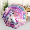 1pc Unicorn Hello Kitty umbrella automatic open/close, 8-Rib Durable Frame, Compact Folding Design, Ideal Birthday/Holiday Gift  1172A