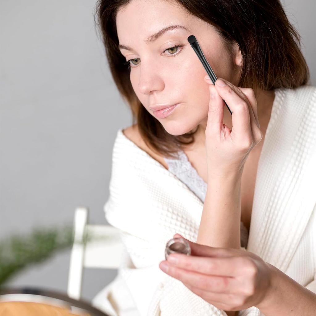 2 Pcs Dual Ended Hairline Brushes, Hairline Concealer Brush Set with Sponge Tip and Soft Bristles for Covering Hair Root Travel Makeup Brush Set for