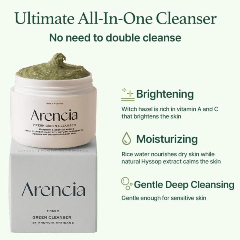 Arencia Rice Cake Fresh Cleanser 120g (Green, Rosehip, Blue Hyssop) (9 Options)