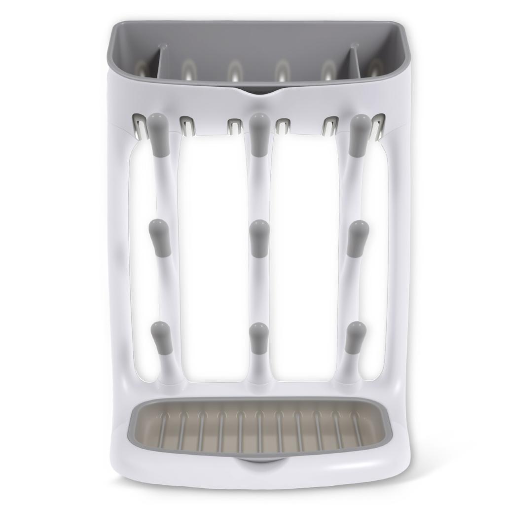 Baby Bottle Drying Rack Plastic Vertical Standing Baby Bottle Holder Organizer with Bottom Drip Tray Space Saving for Countertop