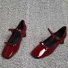 Spring and Summer New Fashion Block Heel Single Shoes Women's Shallow Bow Double Belt Buckle Mary Jane Shoes
