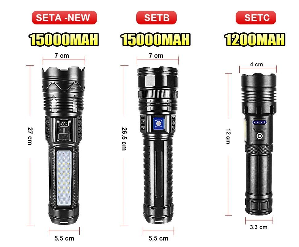 NEW 1000000LM High Power Led Flashlights Built-in Battery 15000mah Torch Emergency Spotlight Most Powerful Lantern