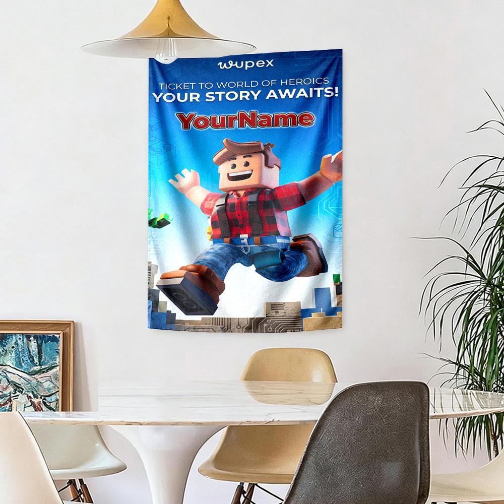 Roblox Personalizzato Il Tuo Nome Decorazione Murale Arazzo Artistico Per Memoriale di Animali Domestici Compleanno Festa Nuziale Sfondo Regalo di Famiglia