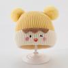 Baby hat autumn and winter cute hairball pullover hat infant thickened warm ear protector knitted wool hat