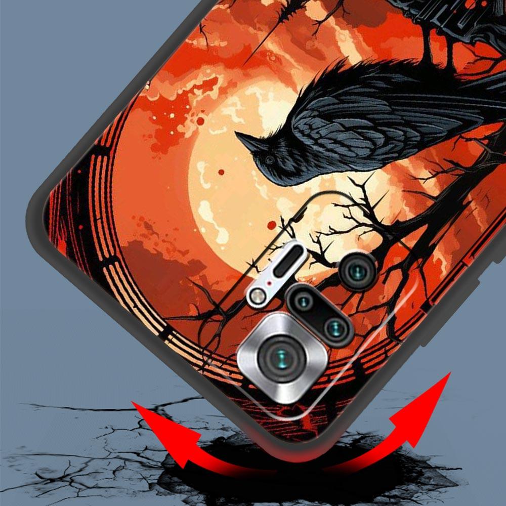 Black Raven Phone Case Cover for Redmi 14C 10C Note 15 14 13 12 10 11 K40 Pro Plus 5G Shockproof Soft TPU Shell Fundas Capa Bag