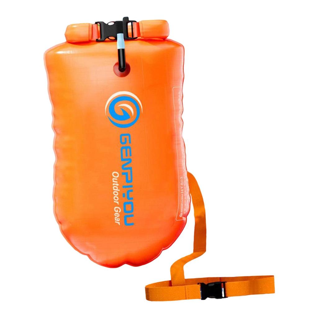 Inflatable Swim Buoy Waterproof Bag for Open Water Snorkeling Kayaking