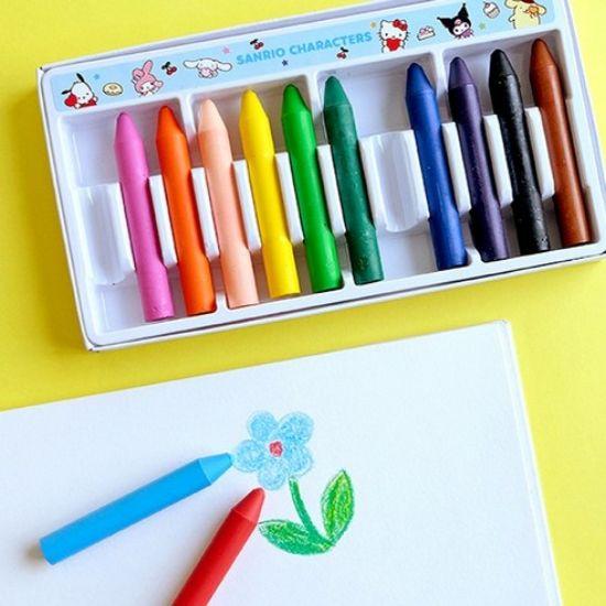 globe chemical Sanrio Characters Wash-Free Crayons (12 Colors / 24 Colors)