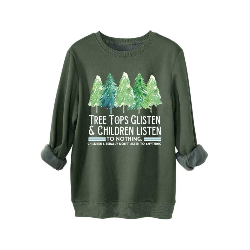 Tree Tops Glisten Kids Thick Sweatshirt Comfortable Fashion Printed Pullover