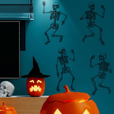 Fun-c35 Halloween Ambiance Decorated with Dancing Skull Bedroom Living Room Wall Stickers