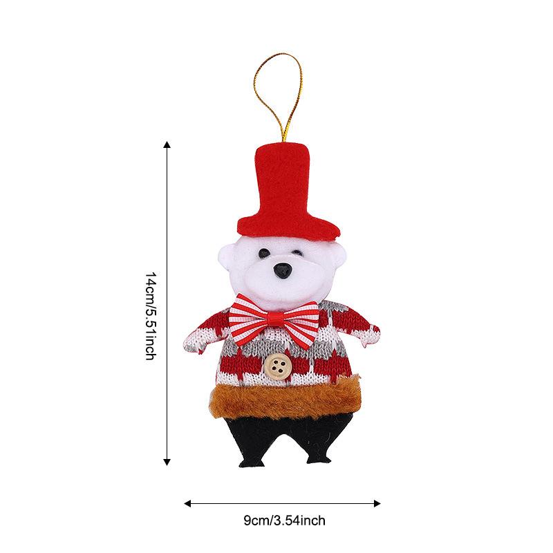 Christmas Window Display Bag Pendants Cartoon Doll Party Twill Design Xmas Atmosphere Mini Pendant Home Decoration Various Styles