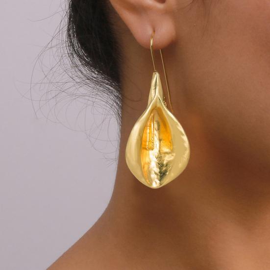 

1 пара винтажный деревенский стиль пирсинг капли серьги преувеличенные длинные листья форма крючка серьги ювелирные аксессуары