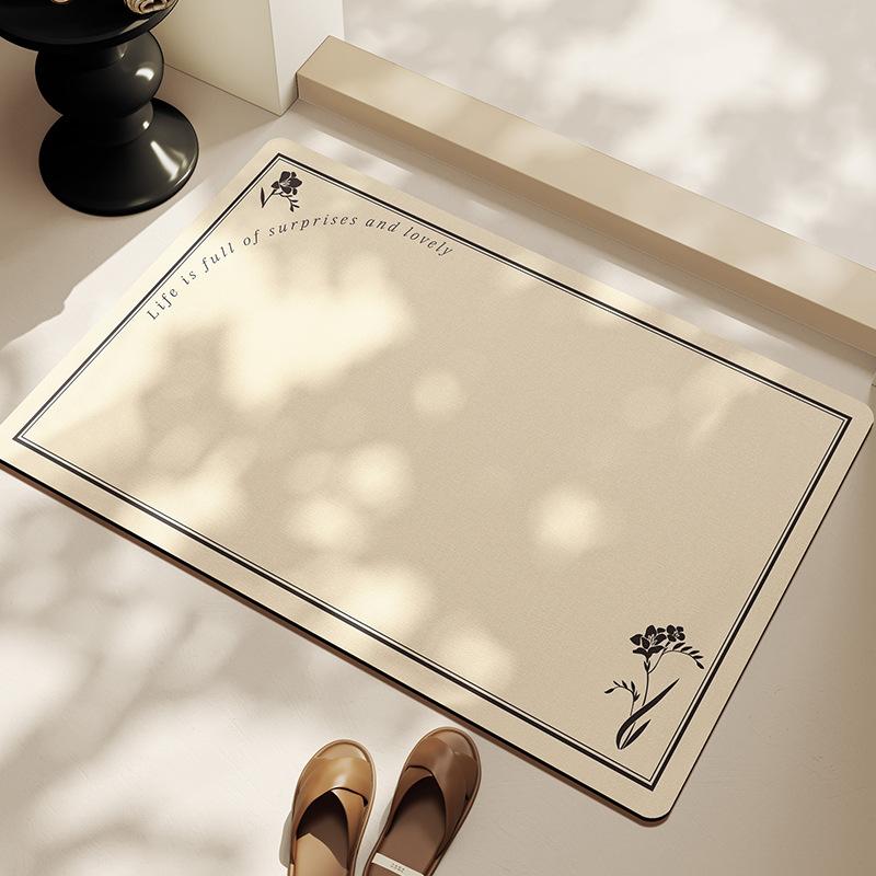 

Light Luxury High-End Sense Diatom Mud Bathroom Floor Mat, Water-Absorbing Quick-Drying Non-Slip Foot Mat, Bathroom Bathroom Door Mat 40 * 60cm [small apartment]
