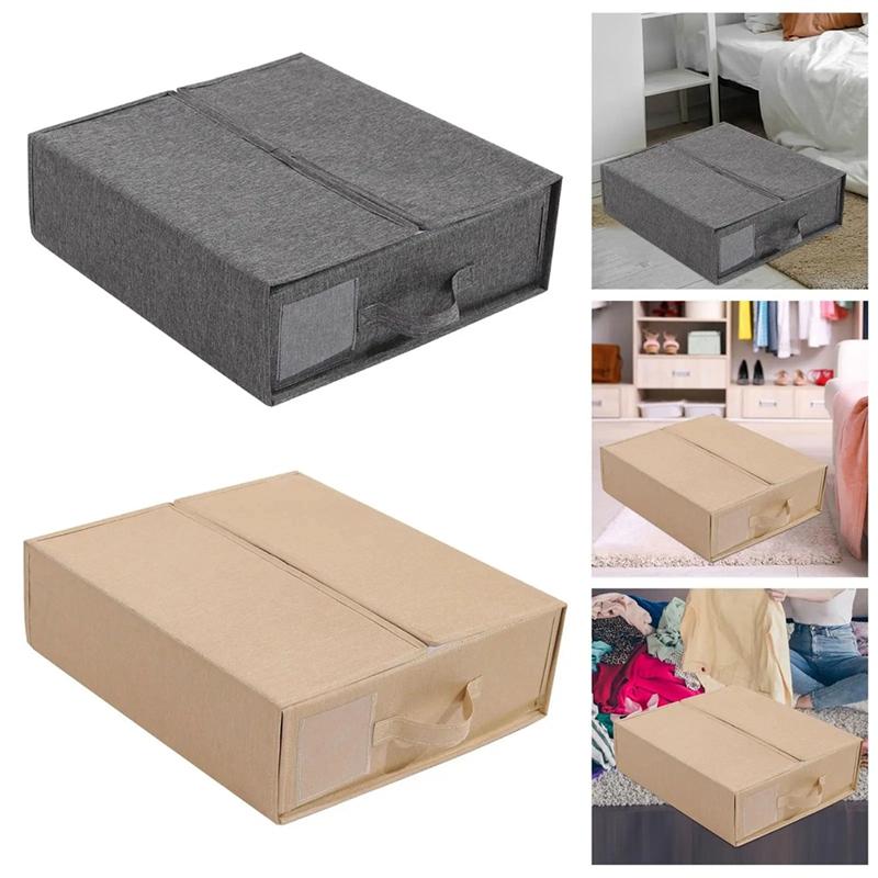 M-Modern-Bed Sheet Set Organizer Large Capacity Folding Bed Sheet Storage Bag For Towels Bed Sheets Duvet Cover, C