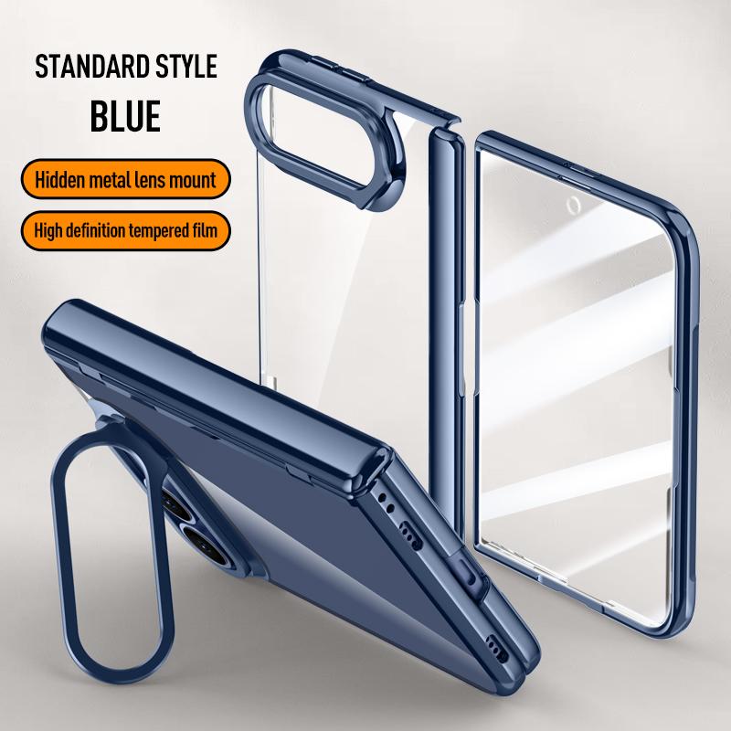 Für Magsafe iPhone Duo Hülle Galvanisiert Transparent Magnetisch Kabelloses Laden Scharnier Mit Gehärteter Folie Objektivhalter Abdeckung