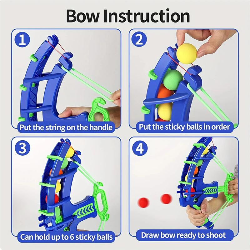 Archery Catapult@Children Parent-child Indoor Plus Outdoor% Shooting Playthings Target EVAandSponge Ball. Bucket Children*Puzzle Toy Present