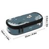 Pen Case Compact Shape Durable 300D Polyester Smooth Zipper with Mesh Pocket Removable Divider and Pen Slots for Boys Girls