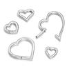 1Pcs 304 Stainless Steel Openable Clasps Heart Shape Carabiner Hook Ring Keychain For DIY Keyring Bags Jewelry Connector Buckles