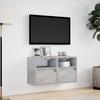 TV Wall Cabinets with LED Lighting 2 pcs Concrete Grey 41 x 31 x 45 cm