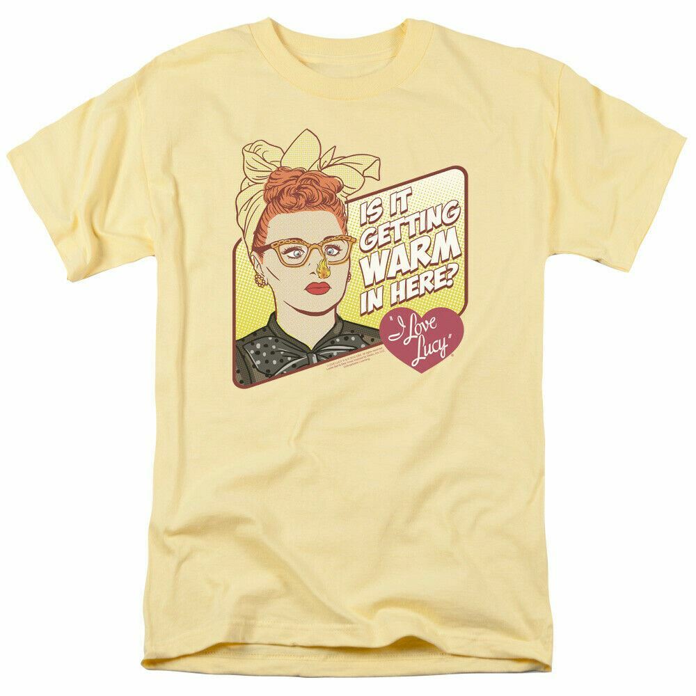 I Love Lucy Warm In Here Logo T Shirt Lucy Mens Licensed Classic TV Banana M