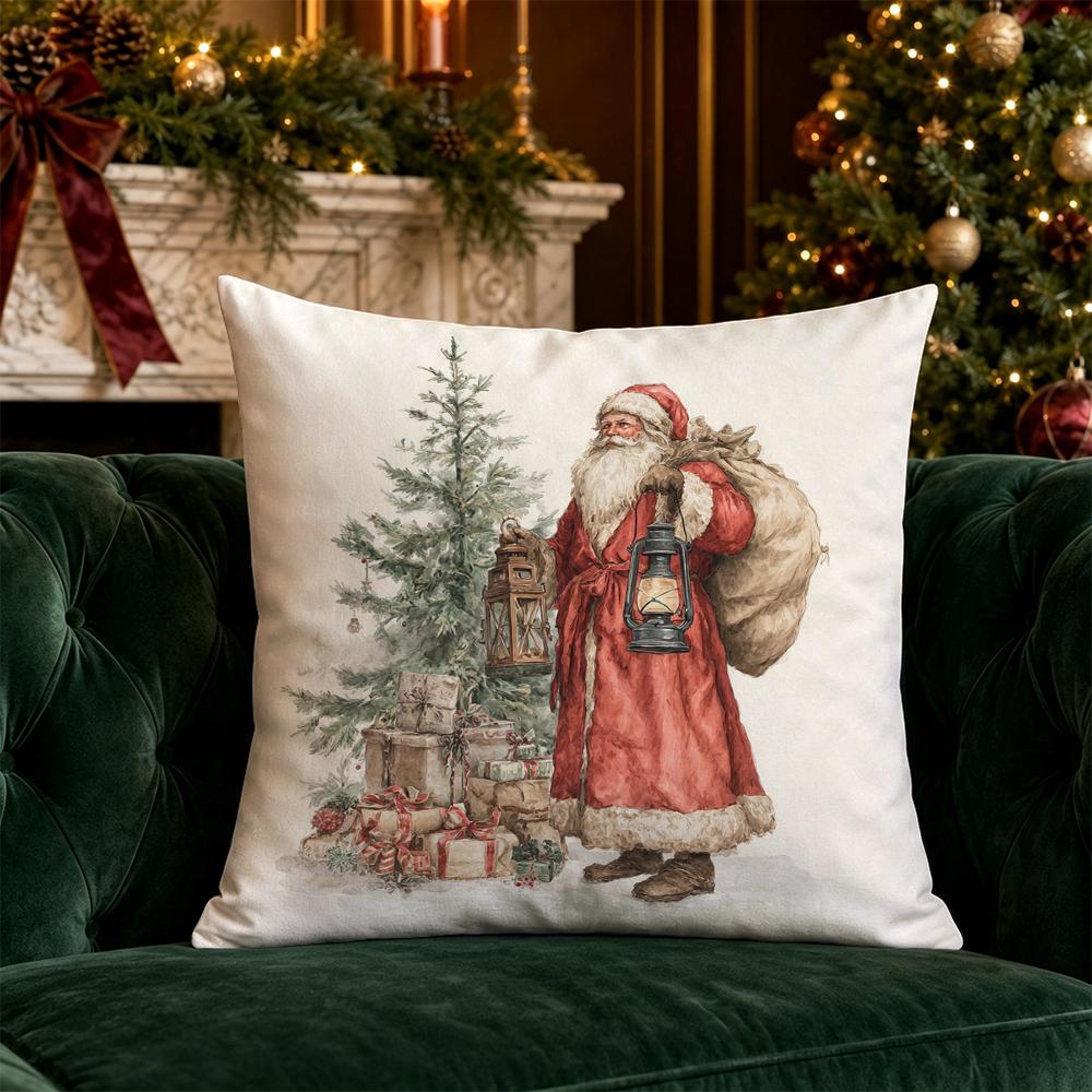 Christmas Themed Pillow Covers Pattern Cushion Cover Suitable for Sofa Bedroom Car Pillow Cover