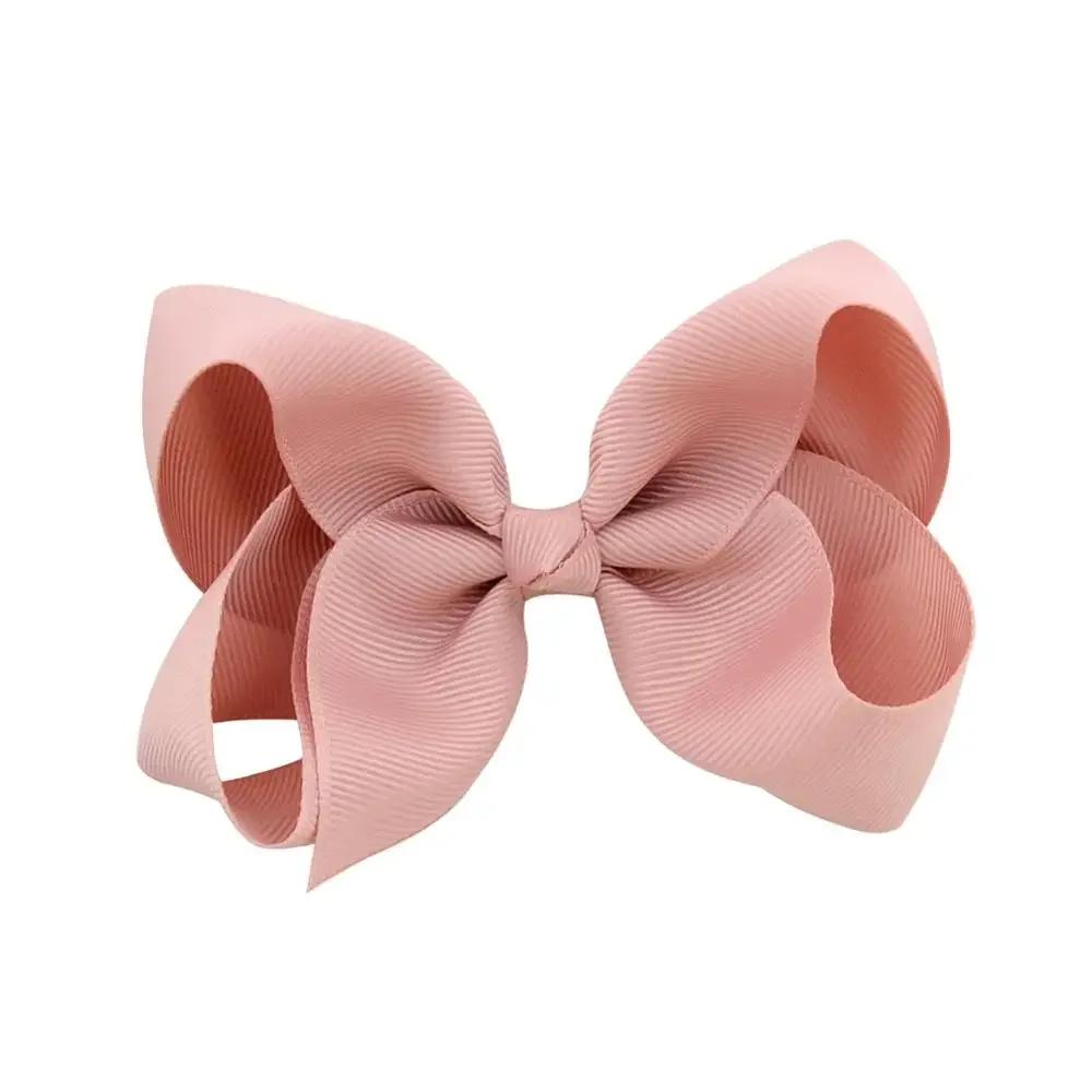 3/4/6/8inch  Boutique Handmade Colorful Solid Ribbon Grosgrain Hair Bow with Clips for Kids Girls Hair Accessories