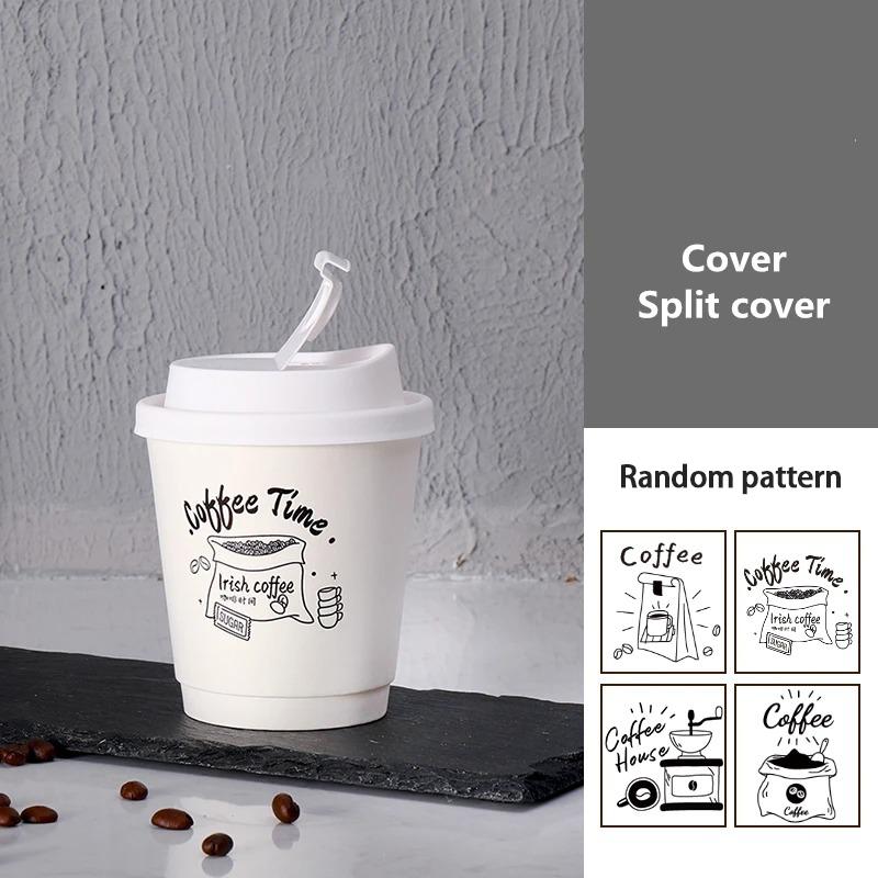 

Утолщенный бумажный стаканчик для кофе, антиожоговая упаковка для доставки горячих напитков, одноразовые бумажные стаканчики с крышкой, бумажные стаканчики для фруктового сока, напитков 280ML 25pcs