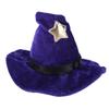 Cat Halloween Wizard Hat with Star Bell Soft Pet Funny Halloween Hat for Role Play Holiday