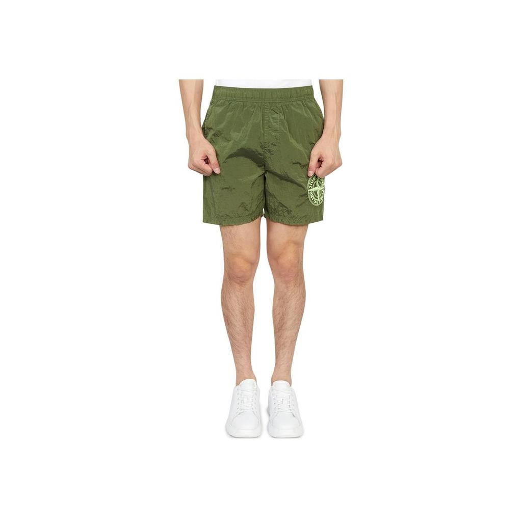 STONE ISLAND Logo Shorts Sage Men Bottoms Green 7815B0948-V0055