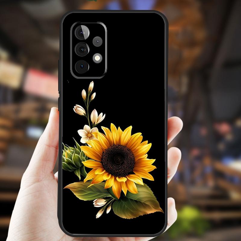 Beautiful Yellow Sunflower Case For Samsung Galaxy A32 A56 A16 A15 A22 A52 A54 A14 A26 A36 A55 A35 A05 A06 A53 A33 A13
