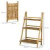 3-tier plant stand, foldable 93cm high flower standwooden plant shelf, flower pot stand with trays, plant ladder for living room, garden, balcony
