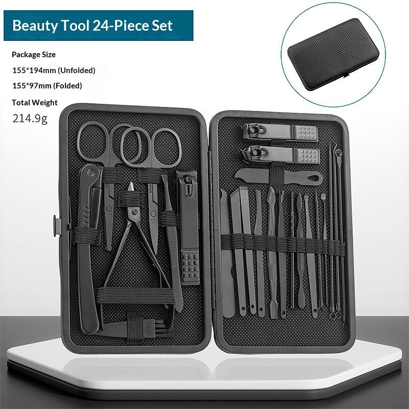 24Pcs Professional Nail Clipper Set Nail Clipper Manicure Nail Trimmer Pedicure Knife Toenail Cutters For Men Women