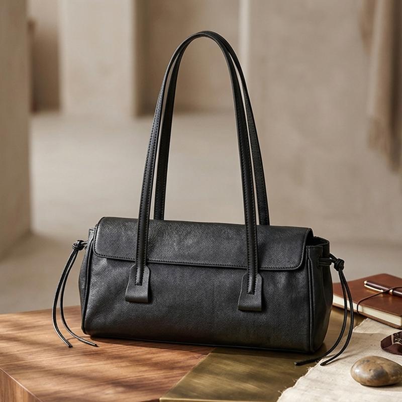 HIFASHION Top Grain Genuine Leather Shoulder Tote Bags Women Casual Daily Work Underarm Purses Large Capacity Ladies Handbags