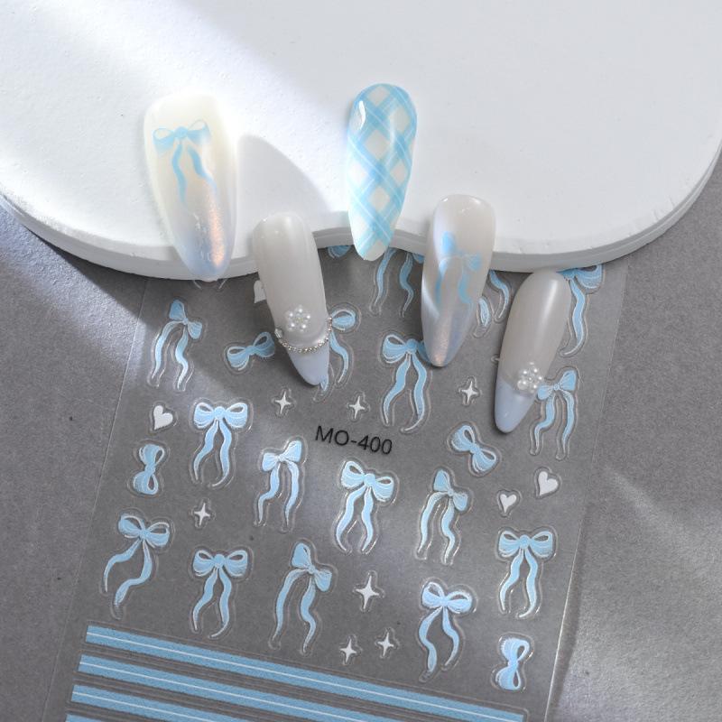 3D Ballet Bow & Ribbon Nail Stickers - DIY Nail Decals & Embossed Ornaments