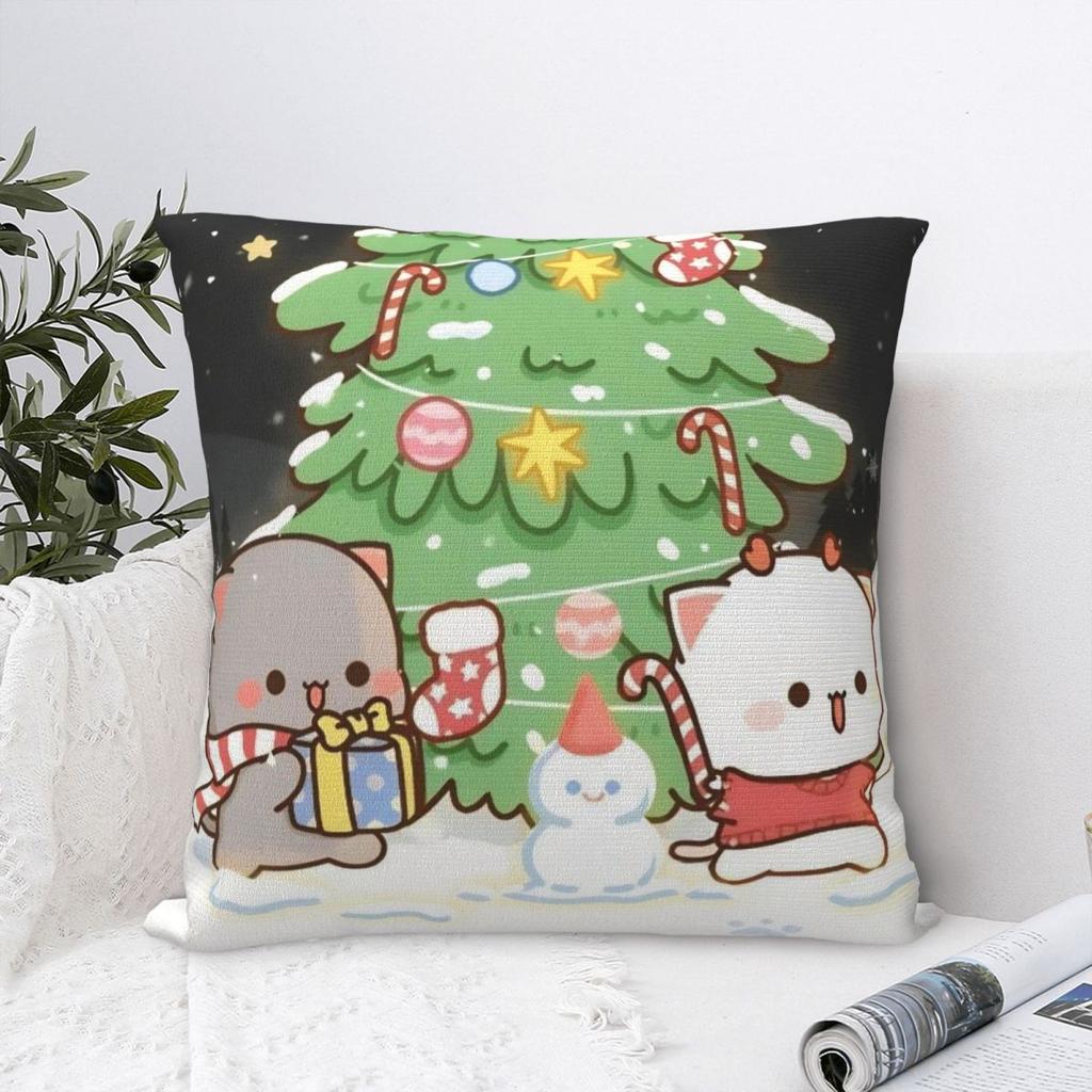 Cartoon Cute Bubu Dudu Christmas Pillowcase Printing Polyester Cushion Cover Decor Pillow Case Cover Home Square 45X45Cm