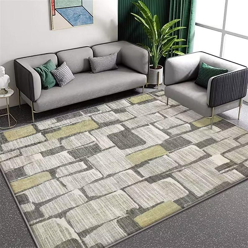 Living Room Coffee Table Carpet Striped Graphic Floor Mat Household Living Room Large-area Laying Soft Floor Mat