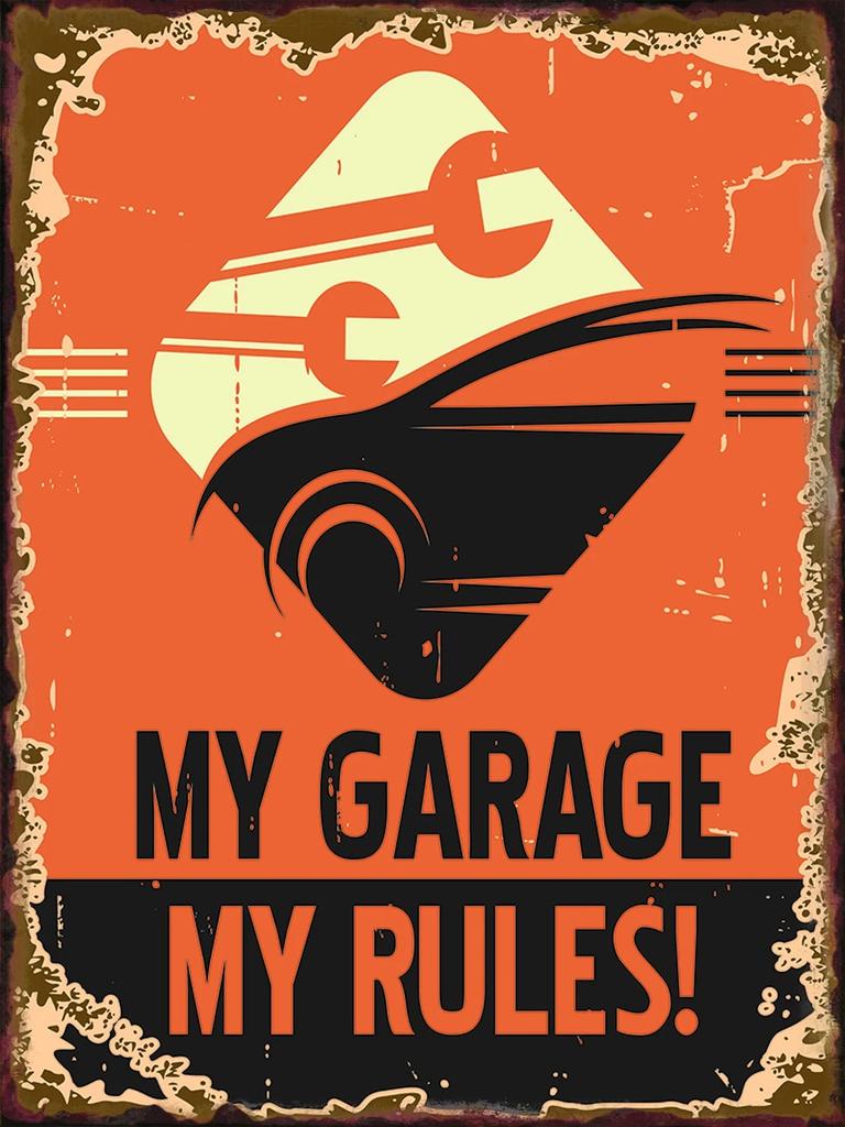 Funny Mechanic Shop Sign Mechanic Hourly Rate Reproduction Vintage Metal Sign Tin for Man Cave, Cars, Workshop Garage Wall Deco