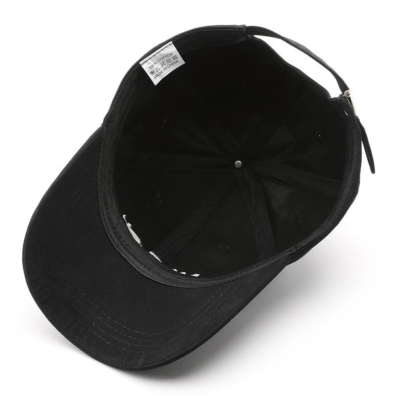 Hat Female Spring and Autumn Personality Retro Letter Embroidery Semi-hard Top Baseball Cap Outdoor Men's Travel Sunscreen Cap