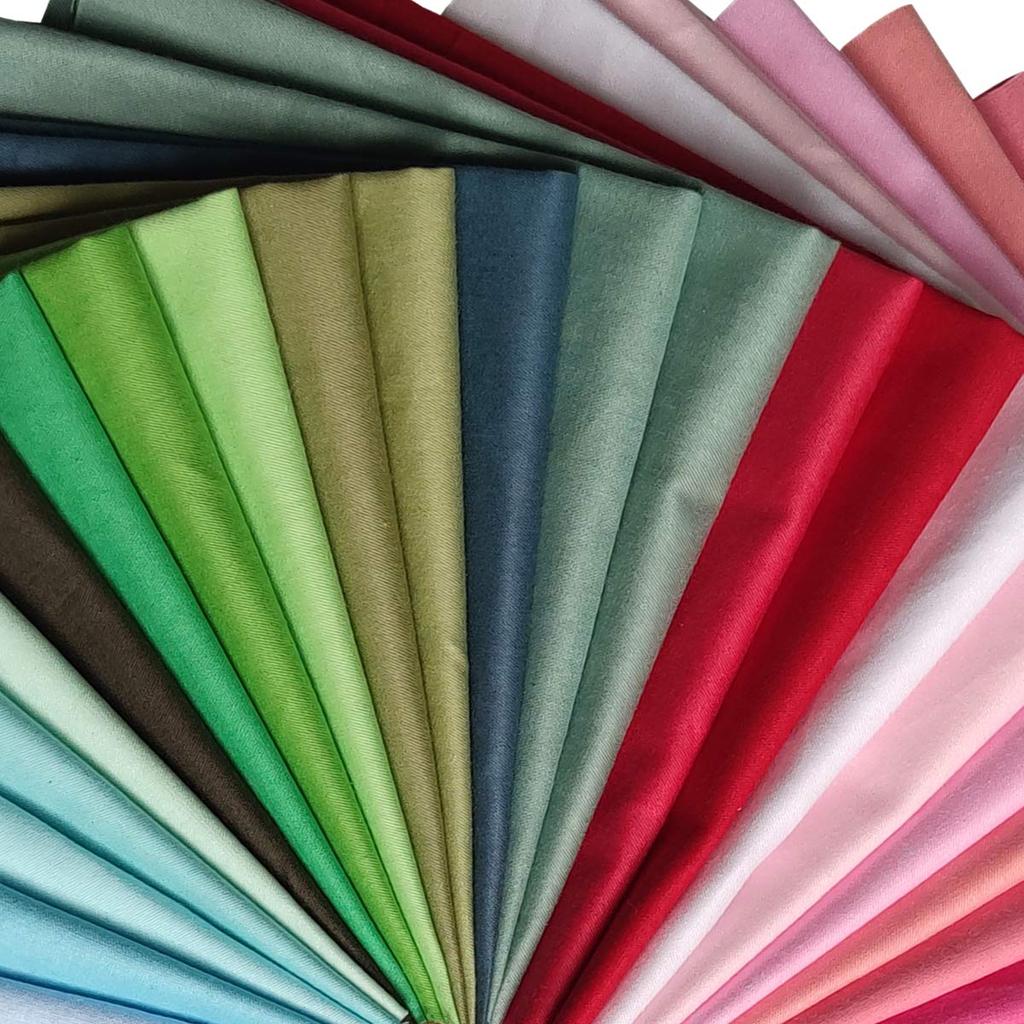 Pack of 50 Soft Cotton Fabric Solid Patchwork 50 for Crafts Scraps, Color, Fabric, Colors, (30x30cm)