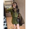 Elegant Autumn-Winter Knitted Faux Two-Piece Set: Ladies' Fashion Top & Short Skirt