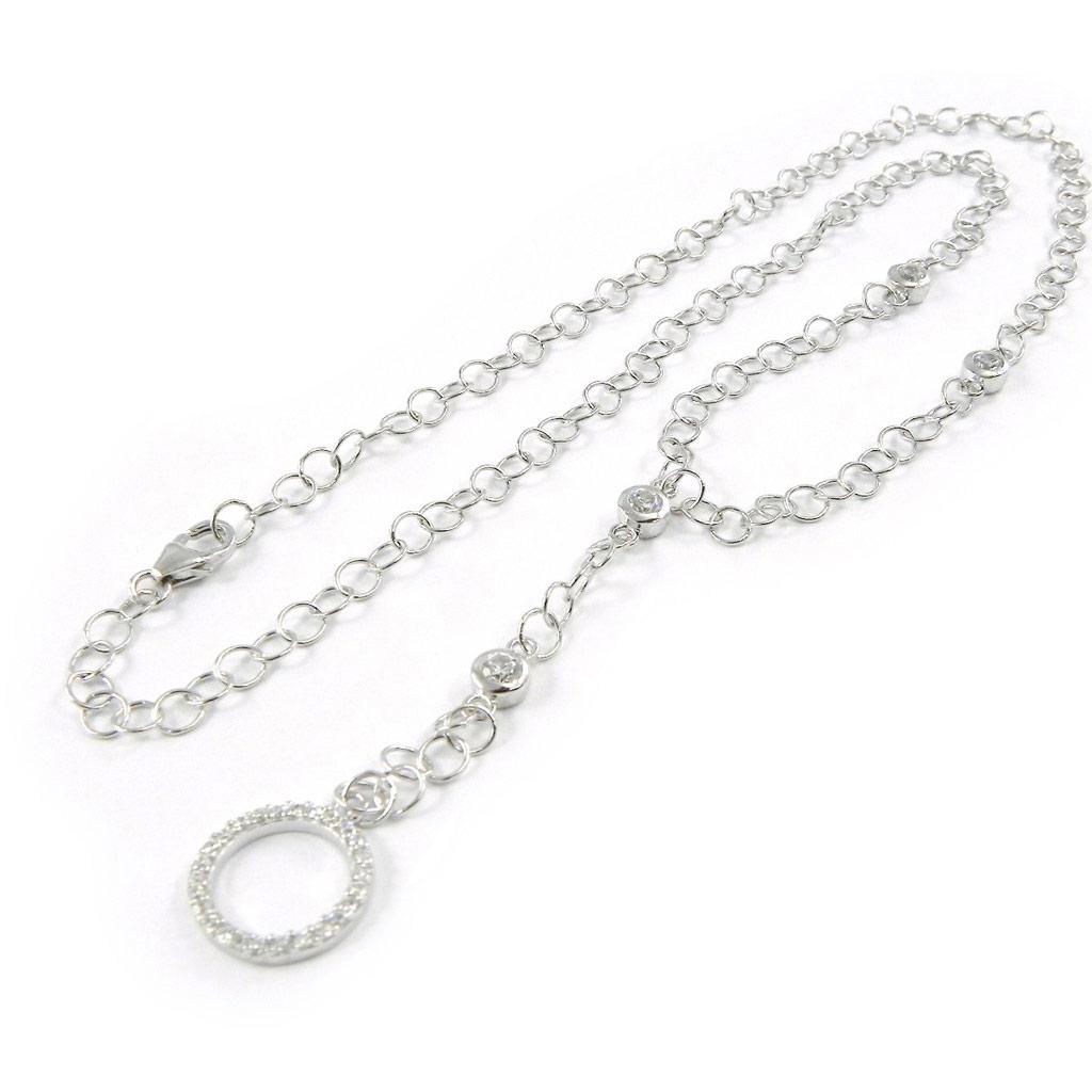 Les Trésors De Lily [H7350] - Silberkette 'Göttin' silberweiß (rhodiniert) - 60x13 mm