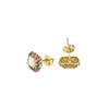 Boucles d'oreilles - LUXENTER - Mezay - Argent 925 - Or jaune 18k - Zircon multicolore