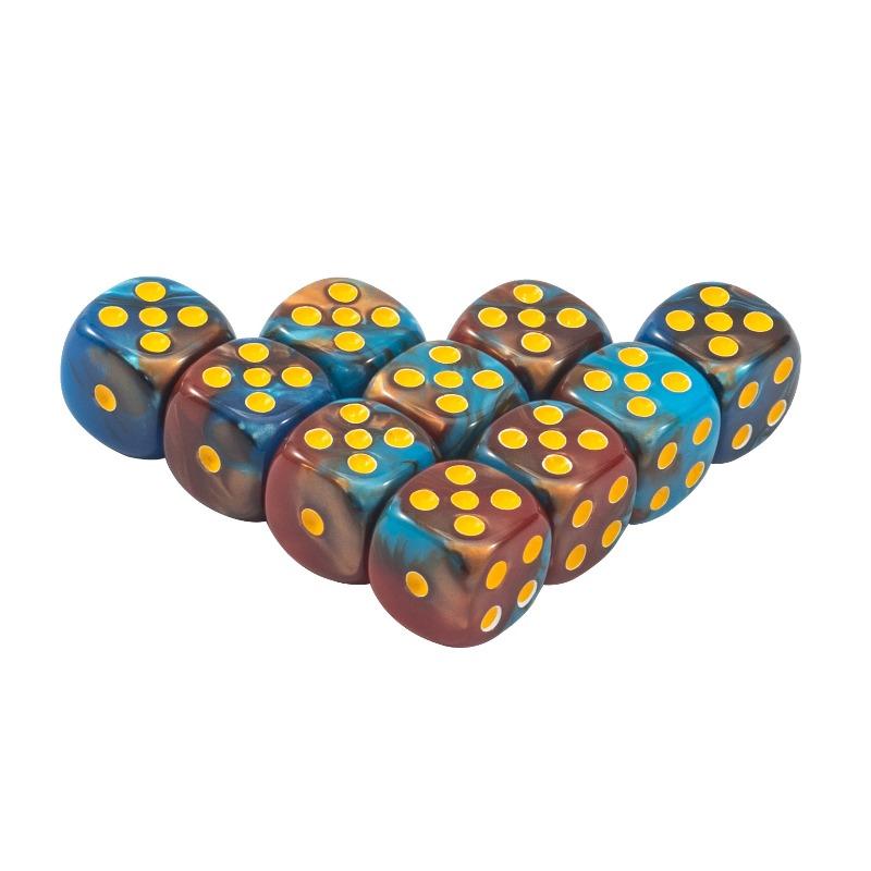 9/10 шт./коробка 16 мм Однотонные Прозрачные Цветные Игровые Кубики Настольная Игра Числовые Кубики Квадратной Формы Разноцветные Кубики с Точками 10pcs