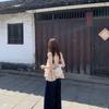 Polyester Spotted Blouse With Asymmetric Hem And Slim Fit For Summer Fashion