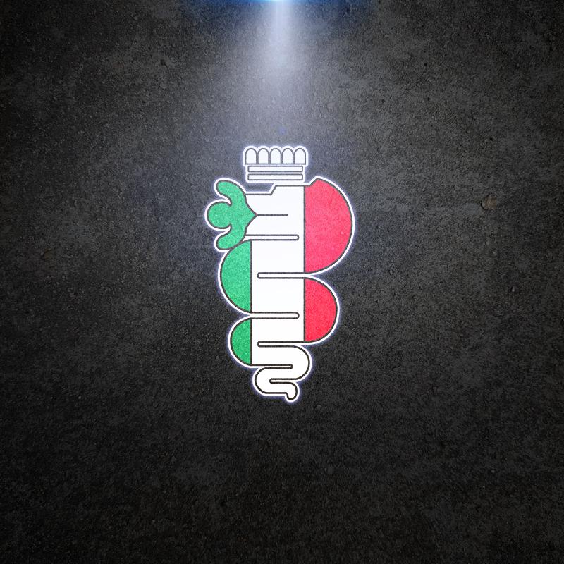 2pcs Welcome Light For Alfa Romeo LED Car Door Welcome Light Logo Projector Giulia Giulietta Mito Stelvio Brera 159 147 156 166 zl8