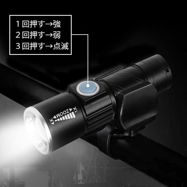 Bicycle Light LED Light USB Rechargeable Bright Flashlight Compact Hand